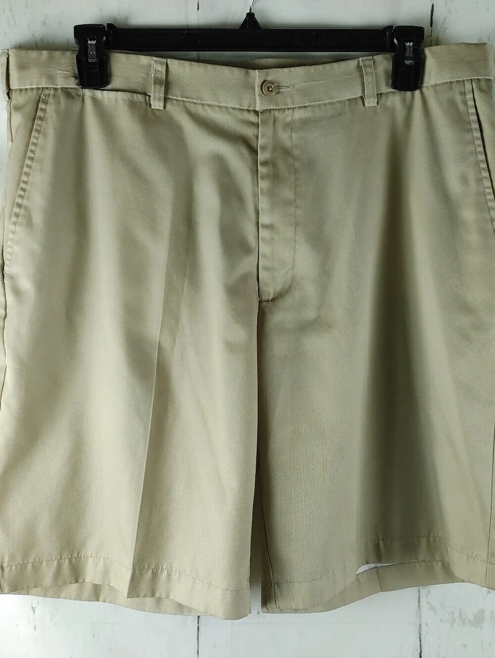 Ben Hogan Performance Golf Shorts Mens Khaki Beige Flat Front Casual 38